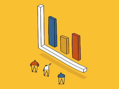 Graphs, graphs and more graphs. bar chart characters charts dalesebits fun graphs illustration isometric maths miniature people powerpoint presentation images stock image yellow