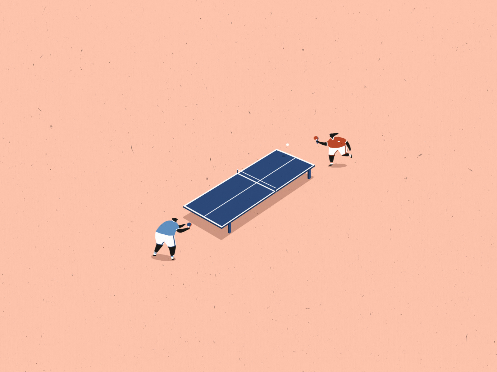 Ping Pong action illo dalesbits games playing bats olympics red vs blue illustration sports table tennis ping pong