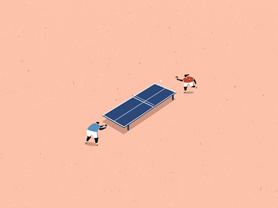Ping Pong action bats dalesbits games illo illustration olympics ping pong playing red vs blue sports table tennis