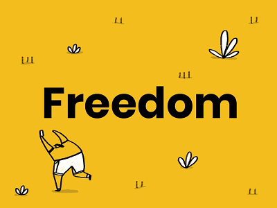 Freedom - Giffgaff bright dalebrains dalesbits free freedom friendly fun funny giffgaff illustration people phone network phones running small people texting yellow