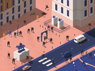 Cultural London - Cog Design architecture british history character city cog culture editorial email blast fun history illustration iso isometric isometric city isometric illustration london museums park people statues