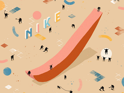 Nike - Just Have a Tick colour illustration isometric nike nikesb skateboarding sport type typography