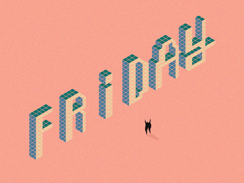 Friday humour people sheffield leeds miniatures friday 3d typography type isometric colour illustration