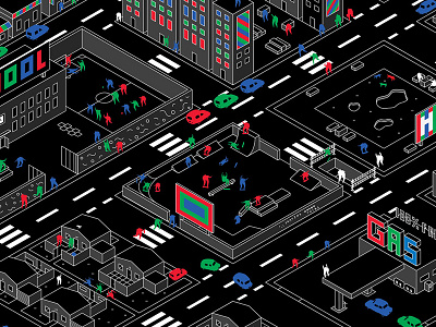 City of Fun - House of Vans x Studio PSK animation character chroma city colour grids house of vans illustration isometric people studio psk vans