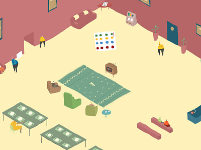 Granny's Day Out elder elderly game maker house illustration interior isometric old peoples home