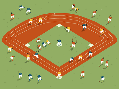 Baseball Training - For The New York Times baseball editorial field humour illustration isometric new york new york times nyt sport illustration sports track