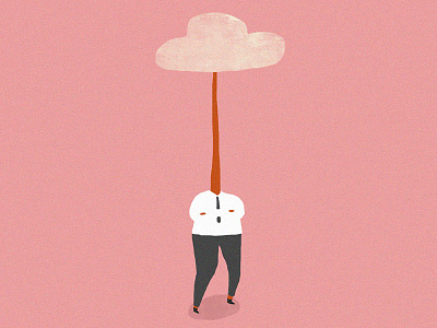 Head in the Clouds chillin clouds fun head humour illustration people person
