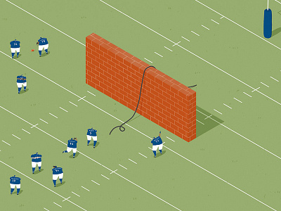 NY Giants - For NYT american football editorial editorial illustration field football illustration isometric new york new york times ny giants nyt sports training