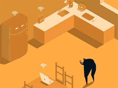 Internet Privacy at Home - For Atlantic Re:think animation atlantic gif illustration internet isometric net net neutrality privacy watching wifi