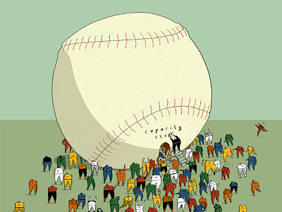 Baseball is Stuffed - For NYT baseball dale crosby close dalesbits editorial editorial illustration illustration mlb new york times nyt