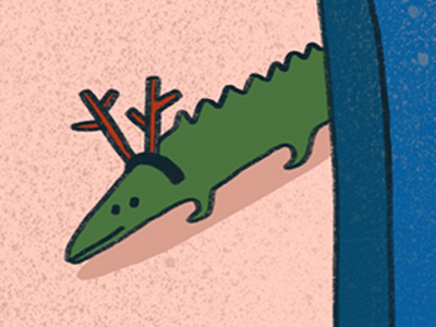 Alligator in Antlers, Obviously. 36 days of type 36days a a alligator animals antlers fun illustration things beginning with a