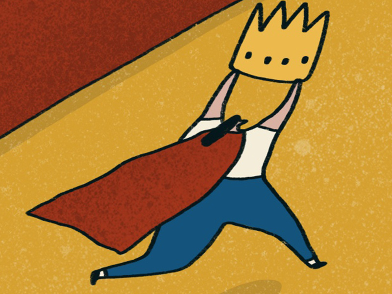 Crown & Cape crop theft runner line cape crown illustration