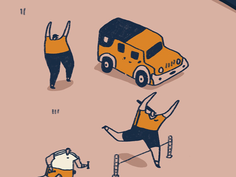 Jeep, Jog & Jump jeep jog jump j illustration