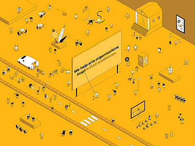Mural for Cog, place of all things Cog. cog illustration isometric mural