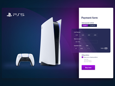 UI Payment form card cardform dailyui design figma payment payment form playstation ps ps5 sonyplaystation ui uxui webdesign