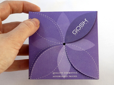 Gosh Cosmetics Packaging Design box cosmetic cosmetics design floral makeup package packaging purple