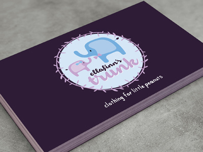 Ellafinn's Trunk Business Card bow tie branding business card child children clothes clothing elephants kids logo