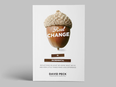 Real Change is Incremental acorn book cover design editorial help self space white