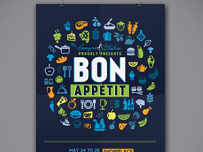 Imagine Studios Dance Recital Poster food design graphic design illustrated poster illustration poster design typographic poster typography