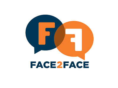 Face2Face Logo conversation face logo logo design podcast speech bubbles