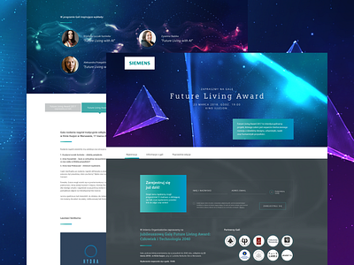 Siemens Future Living Award art direction design illustration landing page particles ui user experience ux