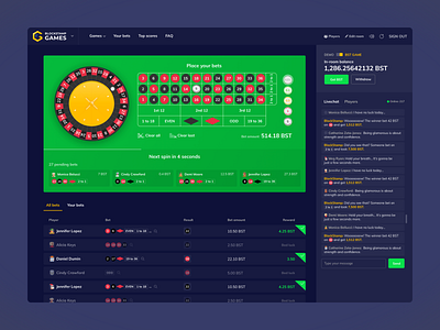 BlockStamp Games App casino gambling roulette ui user experience user inteface ux