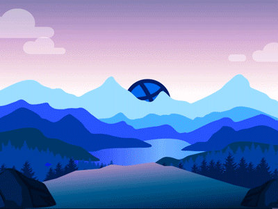 Hello Dribbble! animation dribbble framer gif illustrator sunrise