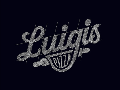 Luigi's Pizza Lettering Logo Sketch brand identity custom script custom type fast food food logo hand lettering italian italian restaurant lettering lettering logo logo concept logo sketch logotype pizza logo restaurant logo script script logo small business takeout typography