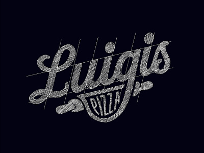 Luigi's Pizza Lettering Logo Sketch