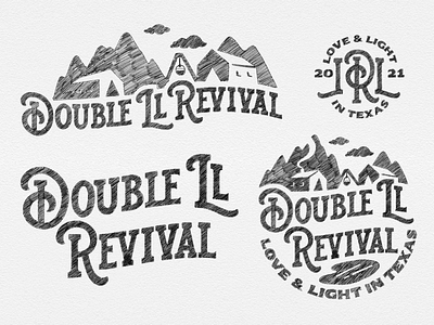 Double LL Revival - Responsive Logo Concept brand identity country logo country western cowboy custom type design hand lettering handlettering hospitality illustration lettering lettering logo logo logo concept logo design logo designer logo sketch logotype responsive logo texas