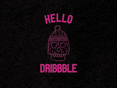 Hello Dribbble beanie distress grunge mask skull skull cap type vintage