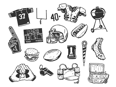 Tailgate Icons food football pattern print repeat pattern sports