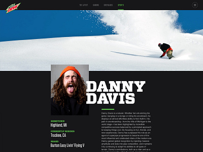 Mountain Dew website design ui