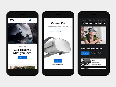 Oculus Website – Mobile design mobile ui