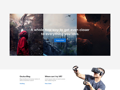 Oculus Website design ui virtual reality website