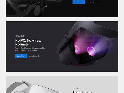 Oculus Website design ui website