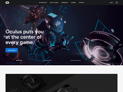 Oculus Website design ui website