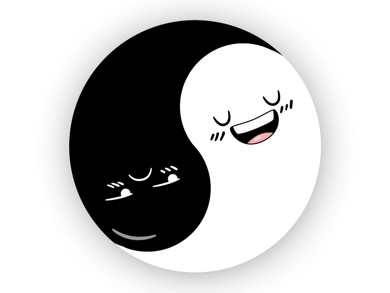 yin-yang emoji 02 black black white black and white emojis happy face joyful motion animation motion art motion graphic motion graphics sad face sadness white yin yang