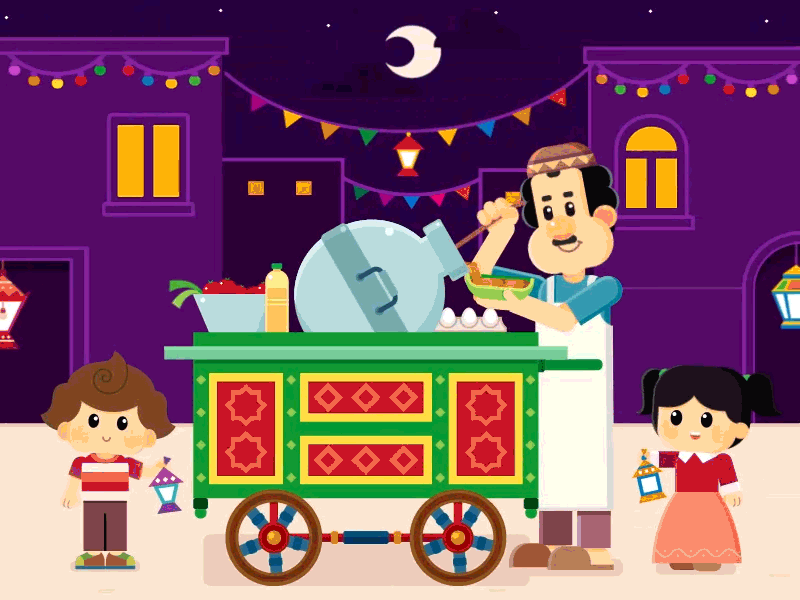 Ramadan spirit- Beans cart 2d motion animation beans seller egypt food motion ramadan ramazan