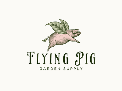 Logo design proposal for Flying Pig Garden Supply