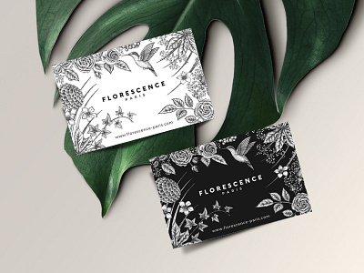 Botanically inspired shop card design for @florescence.paris