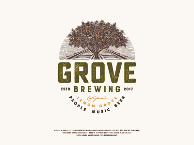 Grove Brewing logo design beer brand identity branding brewery brewing logo