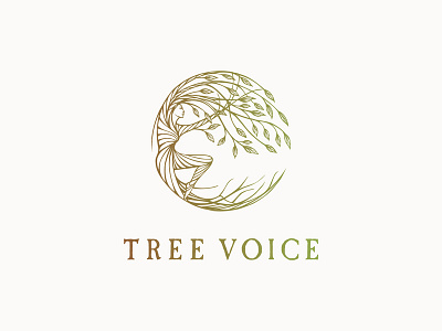 Tree Voice logo design artisan logo natural organic tree woman