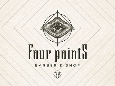 Brand image for Four Points - Barber & Shop barber eye logo luxury mysterious mystic whimsical