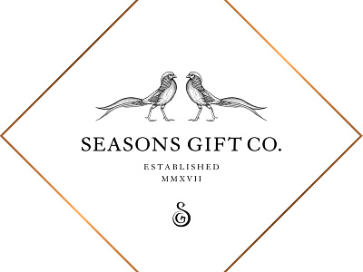 Logo & Monogram designed for Seasons Gift Co. brand branding gifts logo luxury pheasant seasons