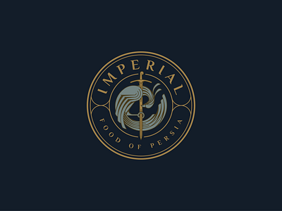 IMPERIAL Food Of Persia - Logo design bird branding elegant design imperial logo luxury mystic mystical persia phoenix logo sword