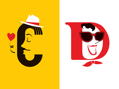 Letters C - D design illustration letter type typography vector