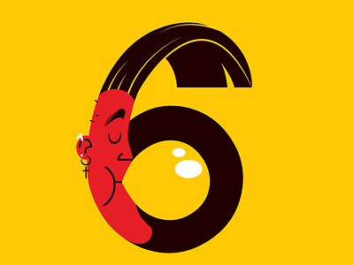 6 (six) design illustration type typography vector