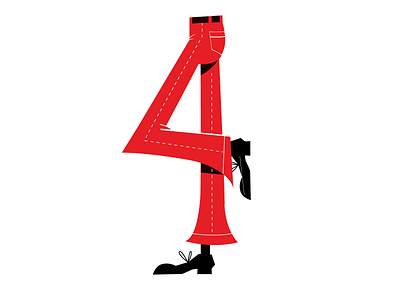 4 (four) design illustration type typography vector