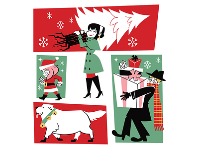 Spy x christmas anime cartoon characters christmas design illustration spyxfamily vector vintage